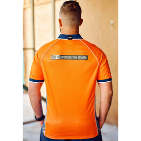 trademutt snazzy orange polo