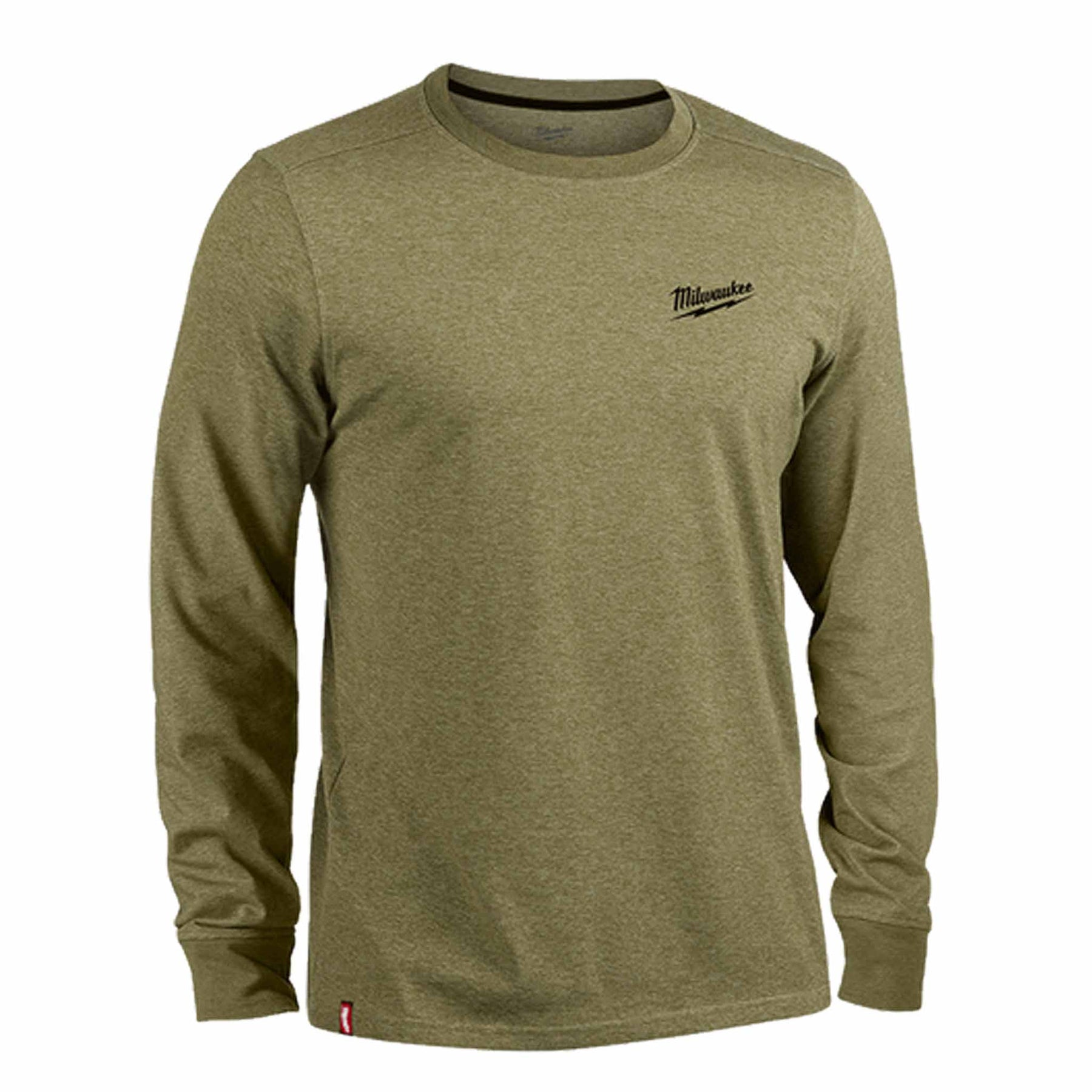 milwaukee tools hybrid work long sleeve tee in green