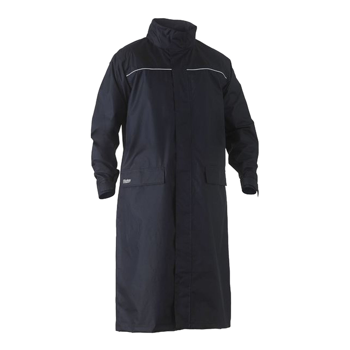 bisley long rain coat in navy