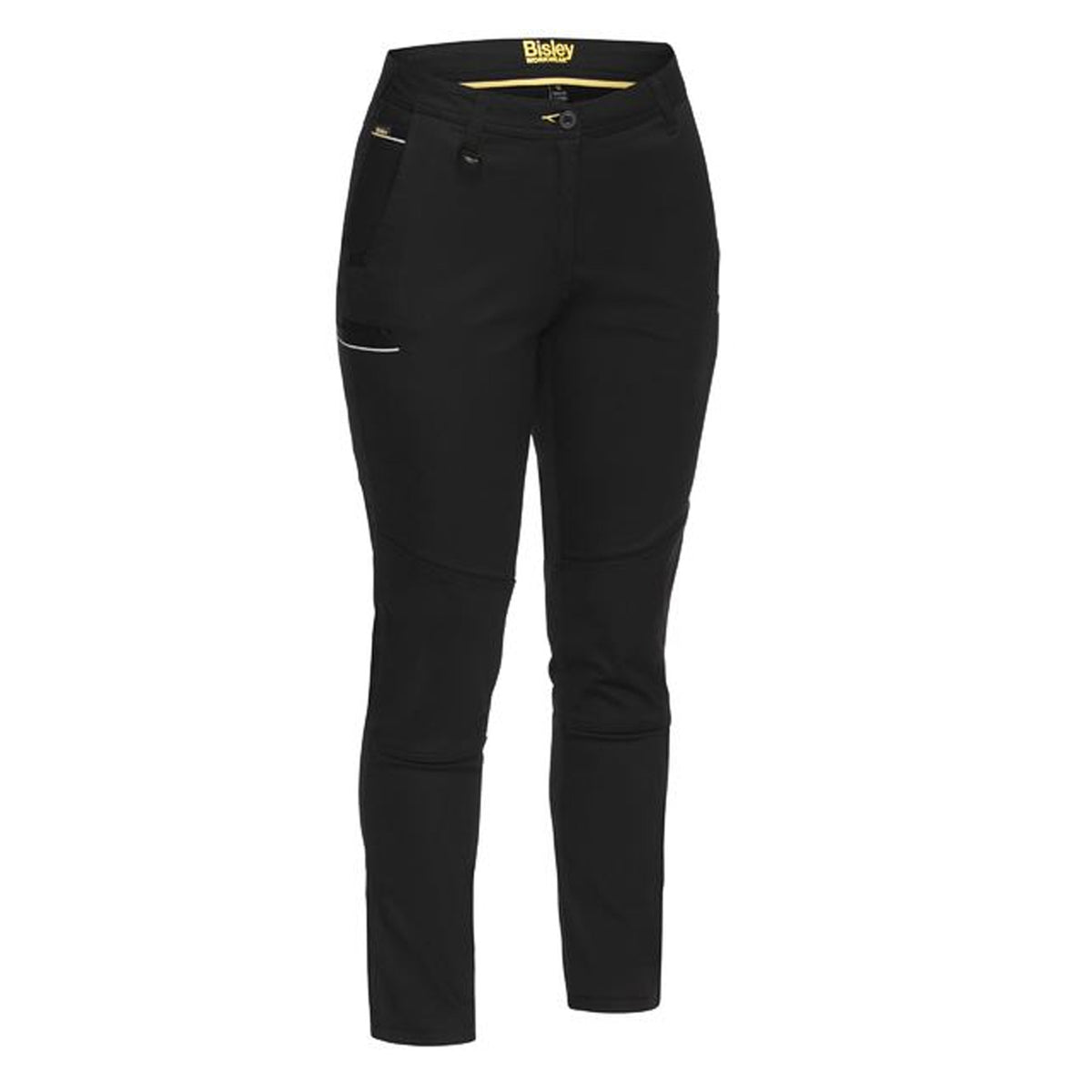 bisley womens mid rise stretch cotton pants in black