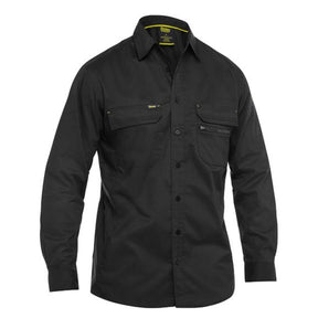 bisley x airflow stretch ripstop shirt in black