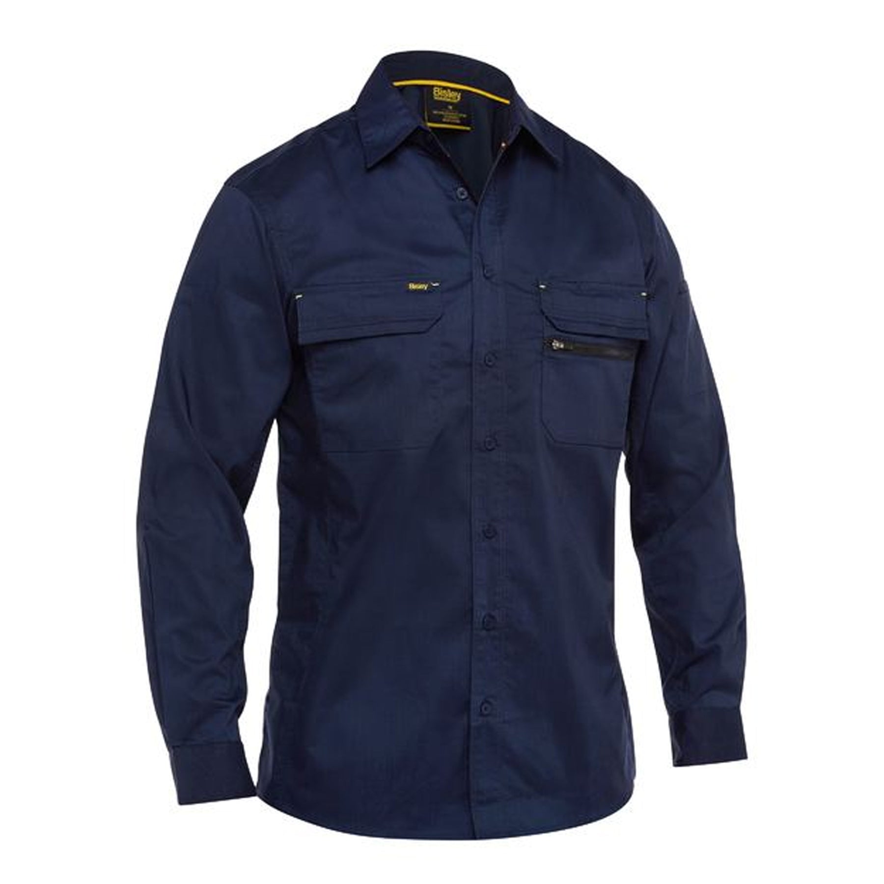 bisley x airflow stretch ripstop shirt in navy