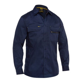 bisley x airflow stretch ripstop shirt in navy