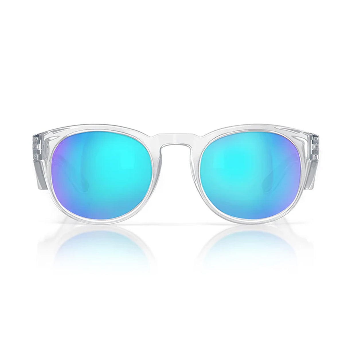 safestyle cruisers clear frame with mirrors blue polarised lens