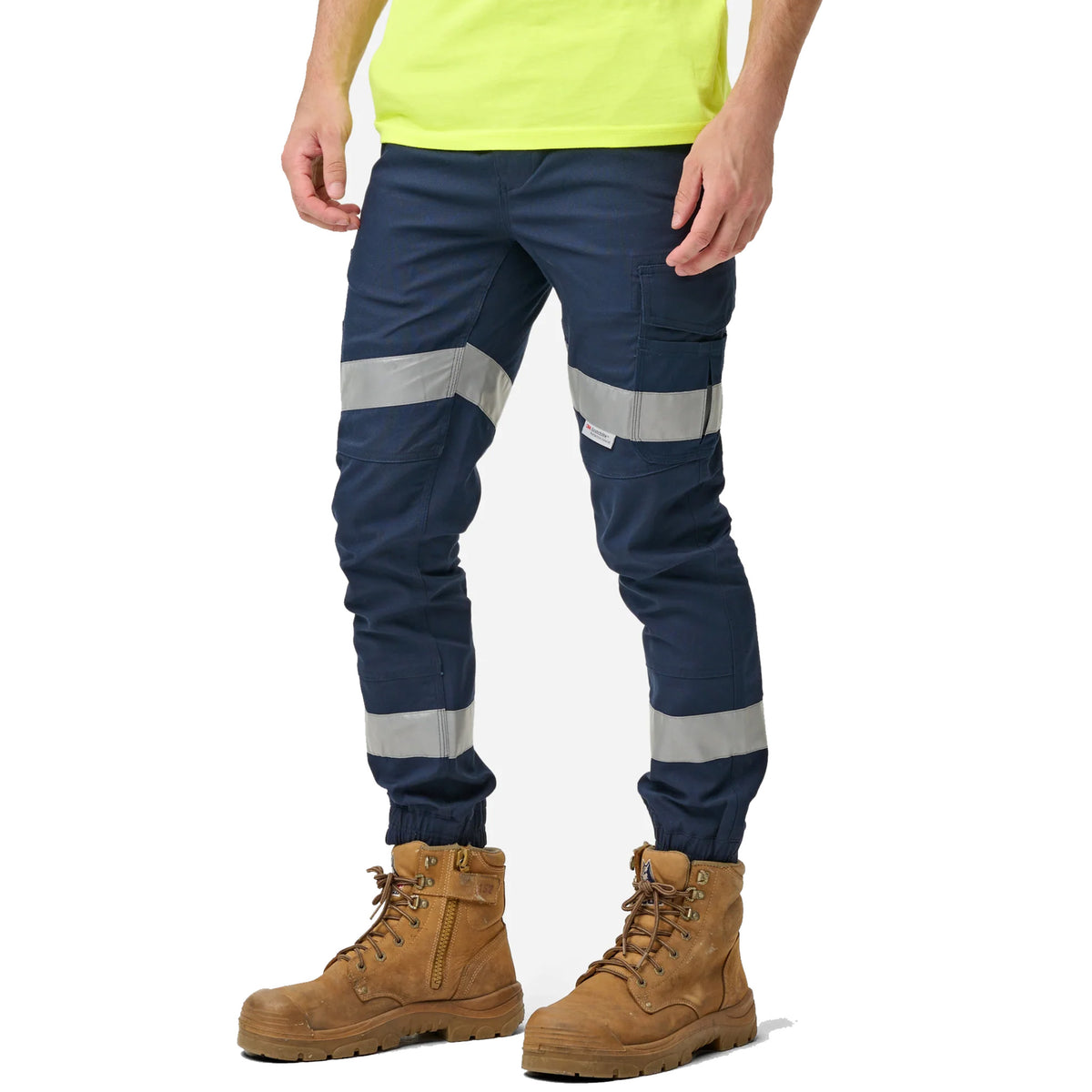 elwd reflective cuffed elastic pant in navy