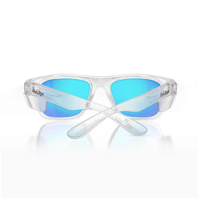 safestyle fusions clear frame with mirror blue polarised lens