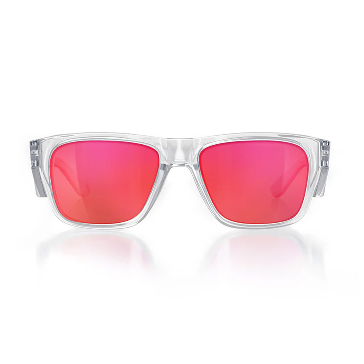 safestyle fusions clear frame with mirrors red polarised lens