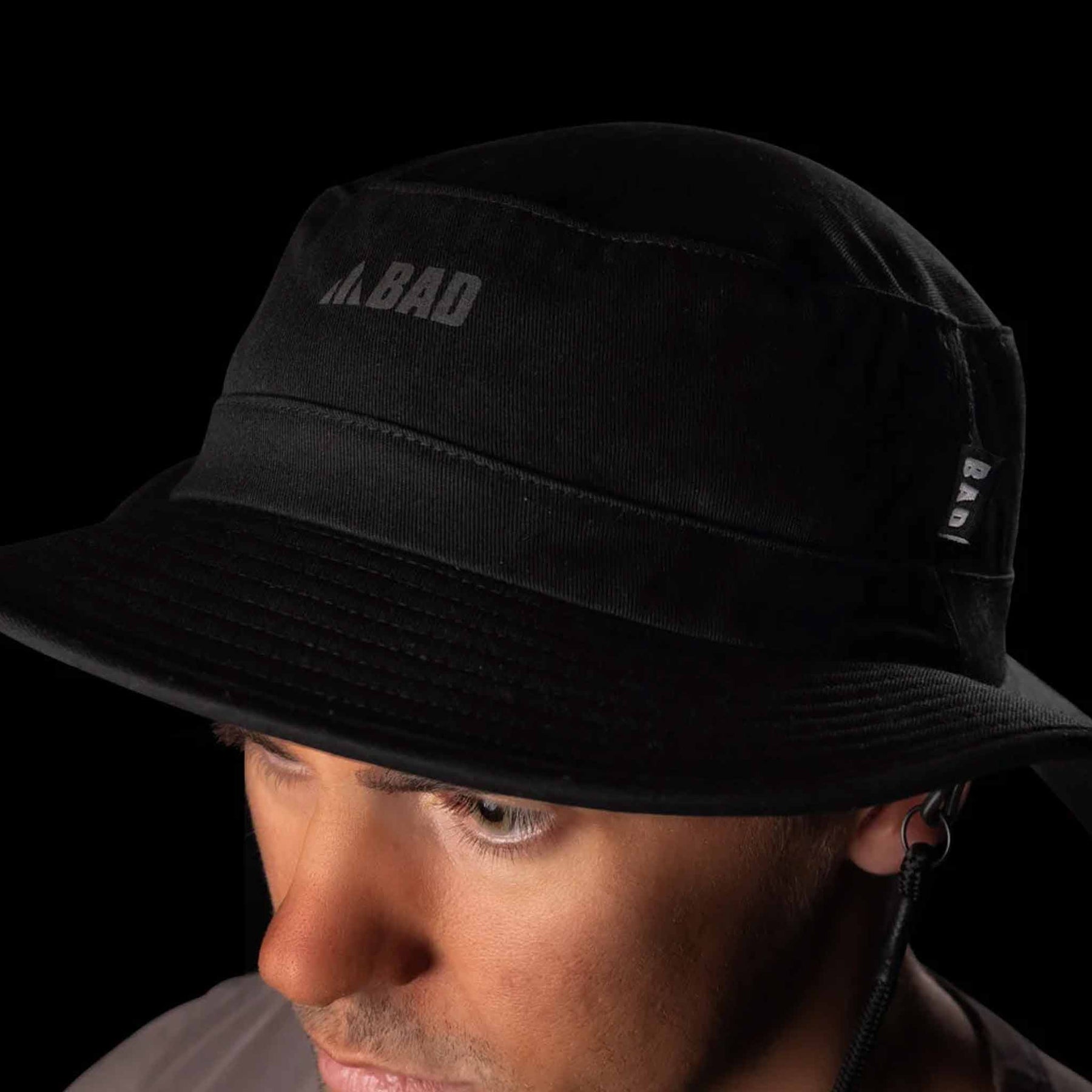 bad workwear sun protection wide brim hat in black