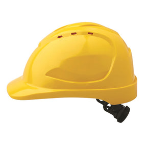 paramount safety products v9 hard hat vented ratchet harness in yellow