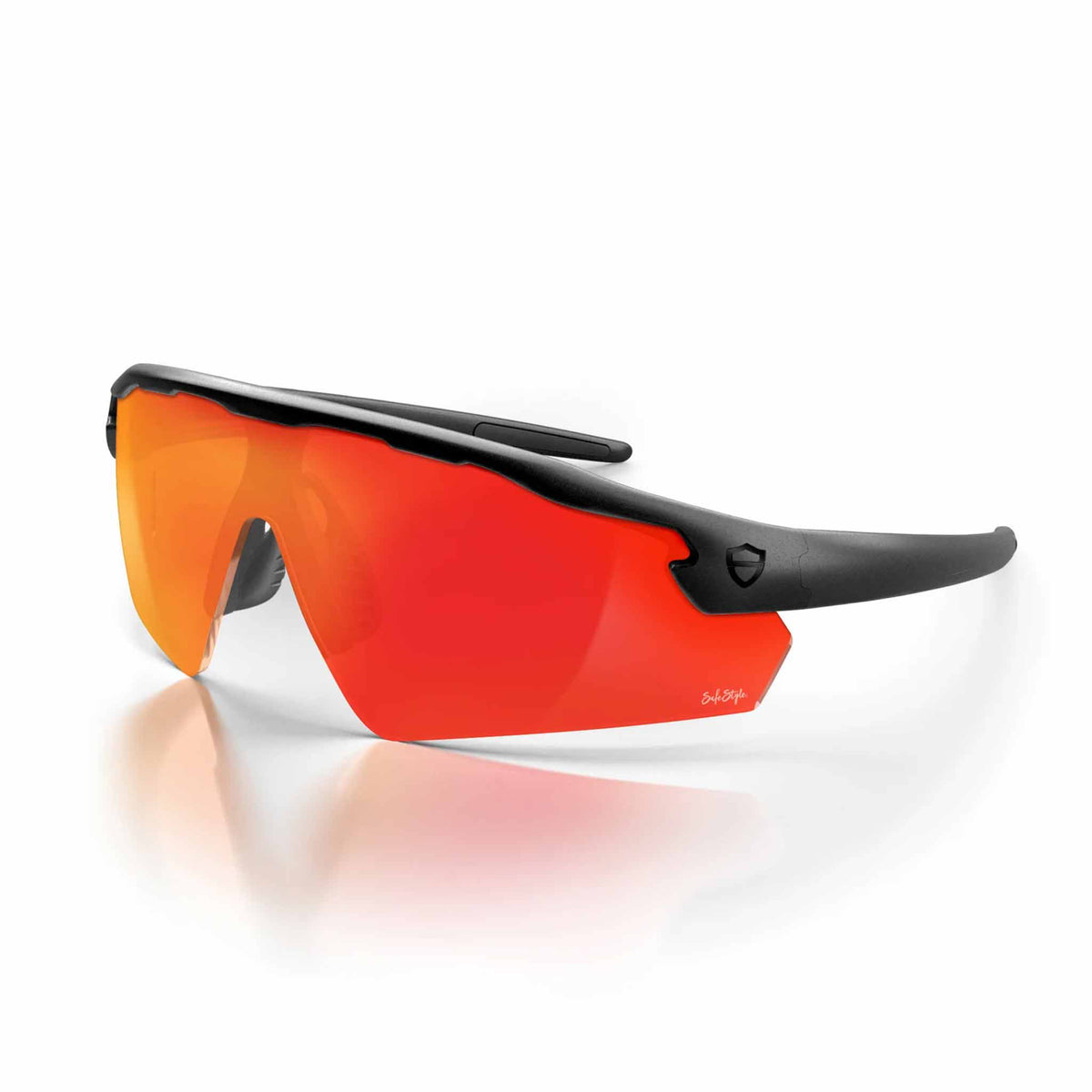 safestyle phantoms matte black frame with red reflector lens