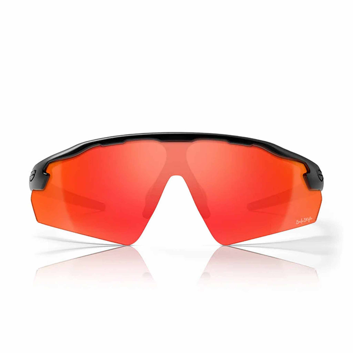 safestyle phantoms matte black frame with red reflector lens