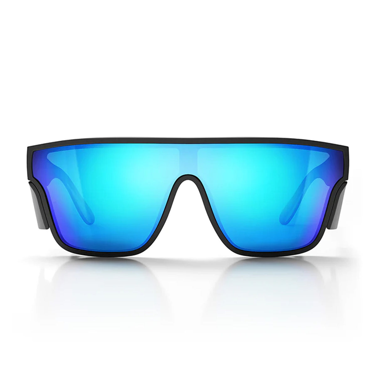 safestyle primes matte black frame with reflectors blue lens