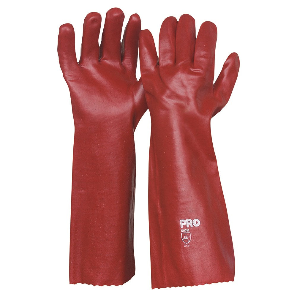 paramount safety products 45cm red pvc gloves