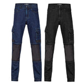 bad workwer bad attitude slim fit denim work jeans in blue denim and black denim