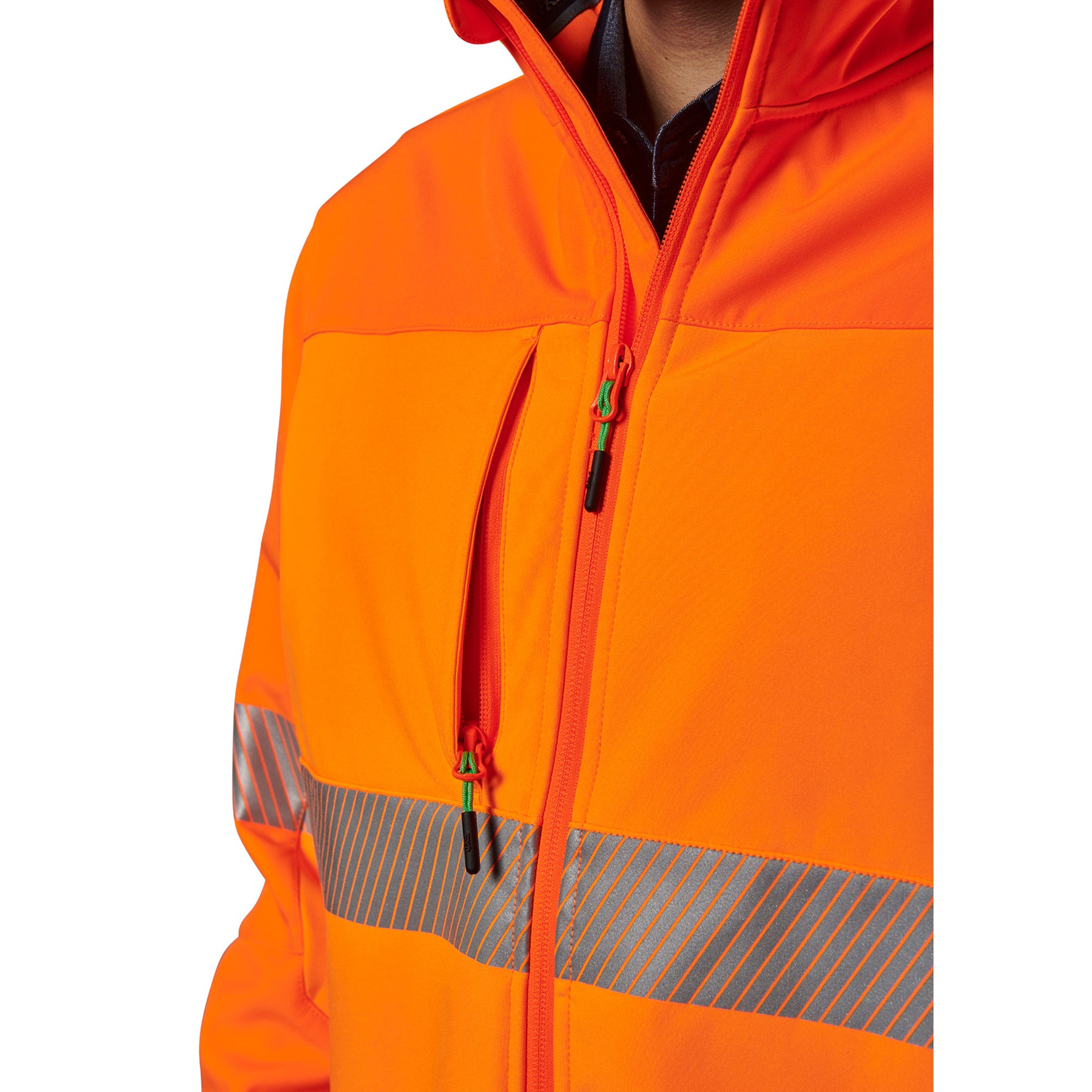 fxd hi vis soft shell tape work jacket in hi vis orange