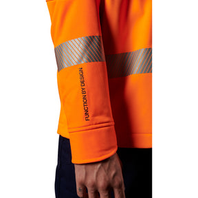 fxd hi vis soft shell tape work jacket in hi vis orange