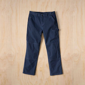 x/dmg double knee denim work pant in washed navy