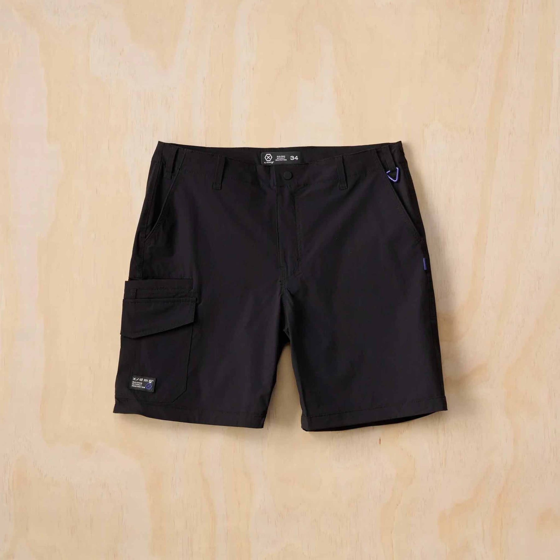 x/dmg lightweight nylon shorts in black