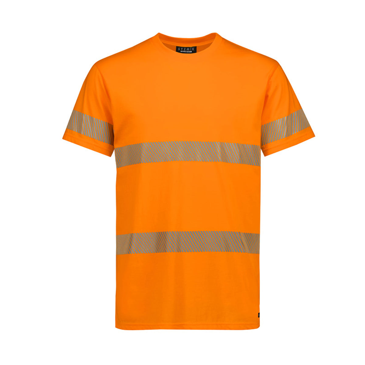 syzmik hi vis segmented tape cotton tee in orange