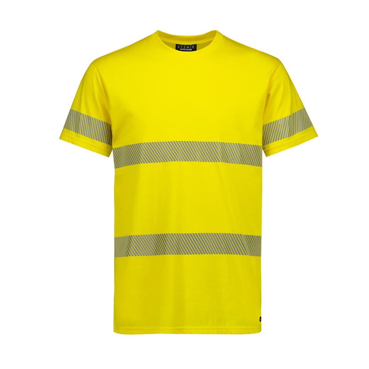 syzmik hi vis segmented tape cotton tee in yellow