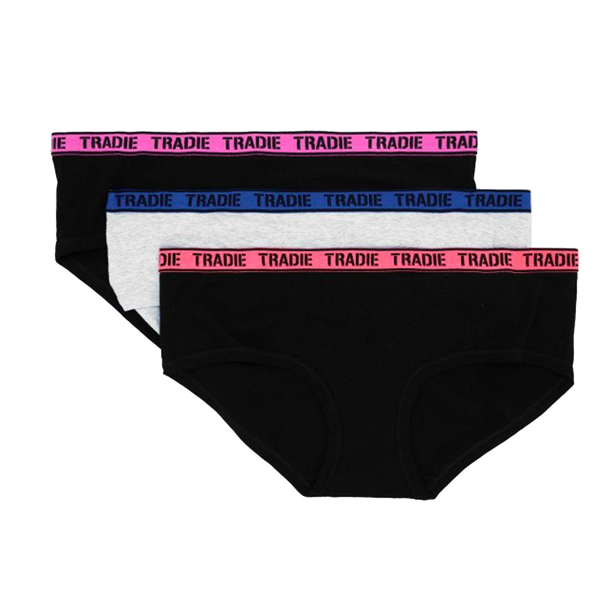 Ladies Tradie 4 Pack Cotton Underwear Boyleg Shortie Briefs Focus (SL2)